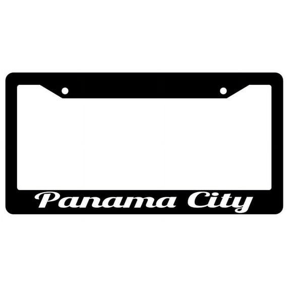 Panama City Black Plastic License Plate Frame City State