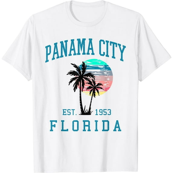 Panama City Florida Spring Vacations Beach Palm Trees Summer T-Shirt