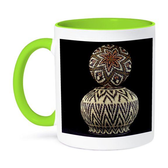 3dRose, Panama, Embera Indian baskets, handicraft - SA15 CMI0215 - Cindy Miller Hopkins, 11oz Two-Tone Green Mug