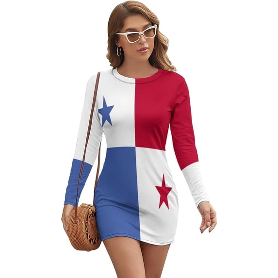 Panama Flag Women's Dress Summer Crew Neck Casual Wear