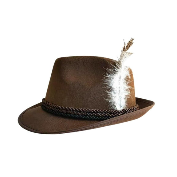Panama Hat Fall Winter Jazz Hat Fedora Hat Adjustable Hat Circumference 58cm Breathable Durable Dry Clean Traditional for Pretend Play Party Brown
