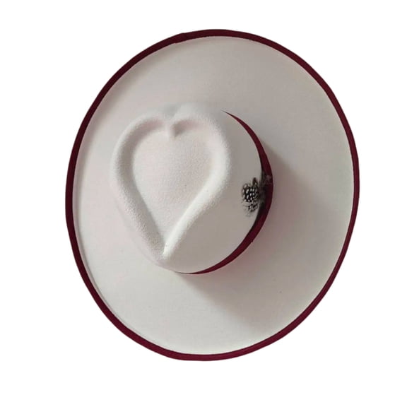 Panama Hat Heart Top Wide Brimmed for Women Men Photo Props Western for Men Women Unisex Wear Headwear