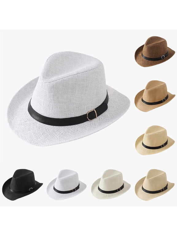 Panama Hat Men Women Packable Short Brim Straw Hat Summer Derby Trilby Hats Beach Sun Hat