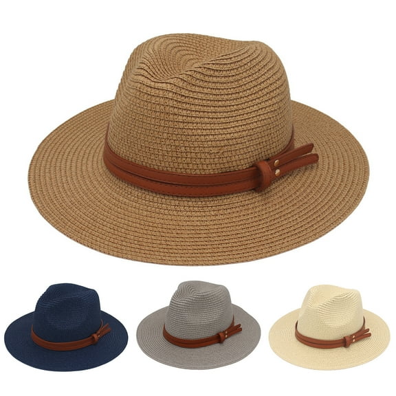 Panama Hat Straw Weaving Folding Men Women Anti Sun Waterproof Travel Cap for Beach