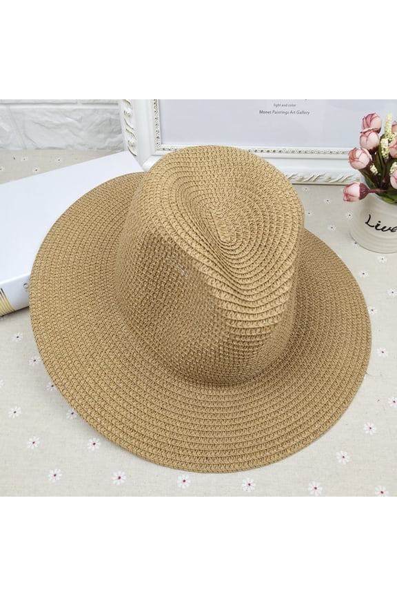 Panama Hat Vintage British Style Unisex Candy Color Anti-UV Summer Hat Headwear