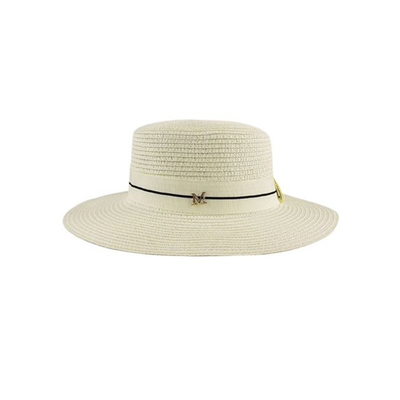 Panama Hats Breathable Big Brim Liu Yifei Same Hats UV Protection Caps New Jazz Hats Letter M Zircon Beach Sun Hats Women Bucket Hats Summer Sunscreen Hats Outdoor Straw Cap MILK WHITE