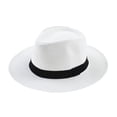 thumbnail image 1 of Panama Hats for Women Men Summer Breathable Straw Trilby Homburg Hat Unisex Summer Beach Sun Hats with Wide Brim Cowboy Caps Flat Brim Fedoras Panama Hat Party Costume Baseball Cap, 1 of 9