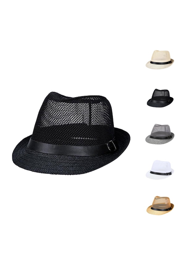 Panama Hats for Men Women Summer Lightweight Breathable Mesh Sun Hat Fedora Trilby Hats