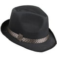 thumbnail image 1 of Panama Hats for Women Men Women Fedora Hat Breathable Soft Cool Fedora Jazz Hat Summer Outdoor Beach Sun Cap Black, 1 of 3