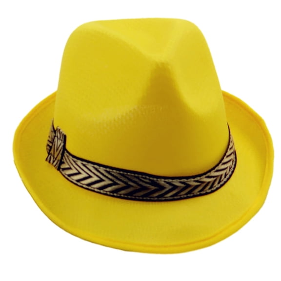 Panama Hats for Women Men Women Fedora Hat Breathable Soft Cool Fedora Jazz Hat Summer Outdoor Beach Sun Cap Yellow