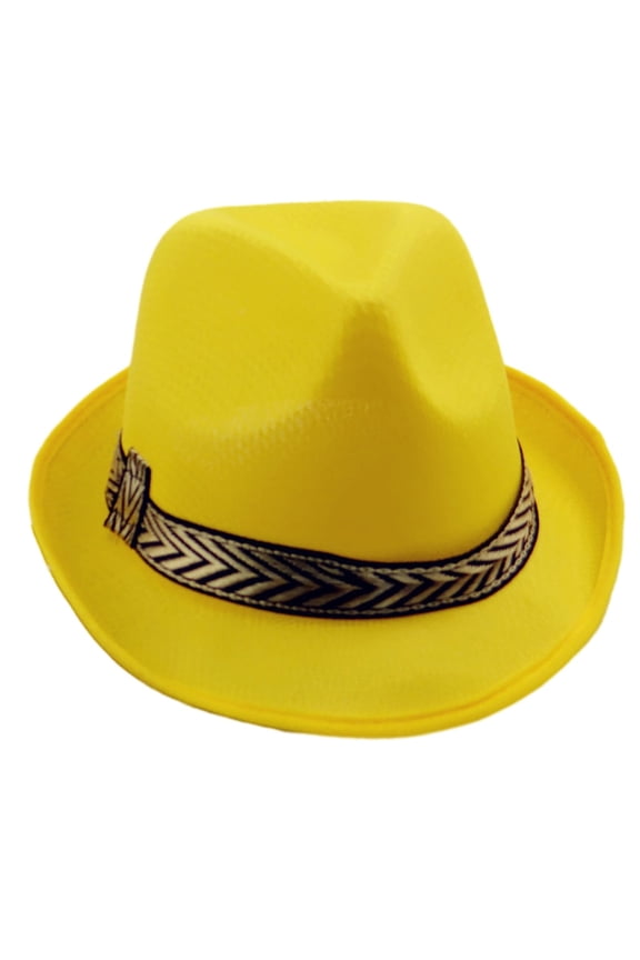 Panama Hats for Women Men Women Fedora Hat Breathable Soft Cool Fedora Jazz Hat Summer Outdoor Beach Sun Cap Yellow