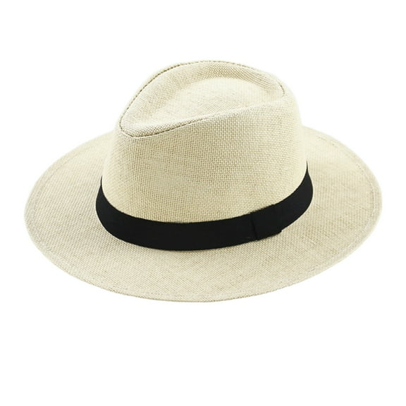 Panama Hats for Women Panama Hats For Women Unisex Summer Beach Sun Hat Wide Brim Cap 50+ Beige