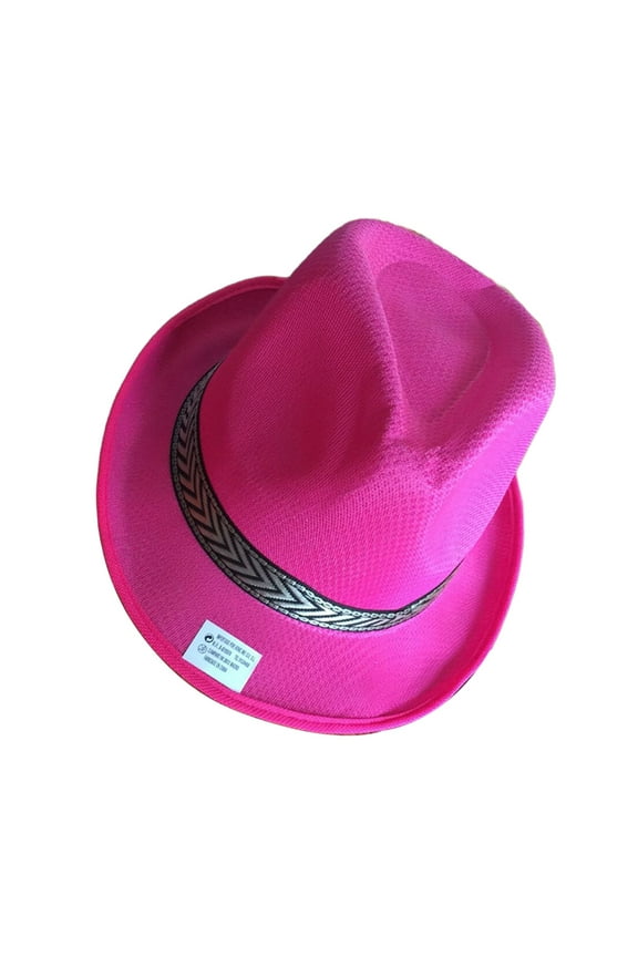 Panama Hats for Women Spring Summer Autumn Men's And Women's Hats Outdoor Jazz Hats Adult Hats Hot Pink