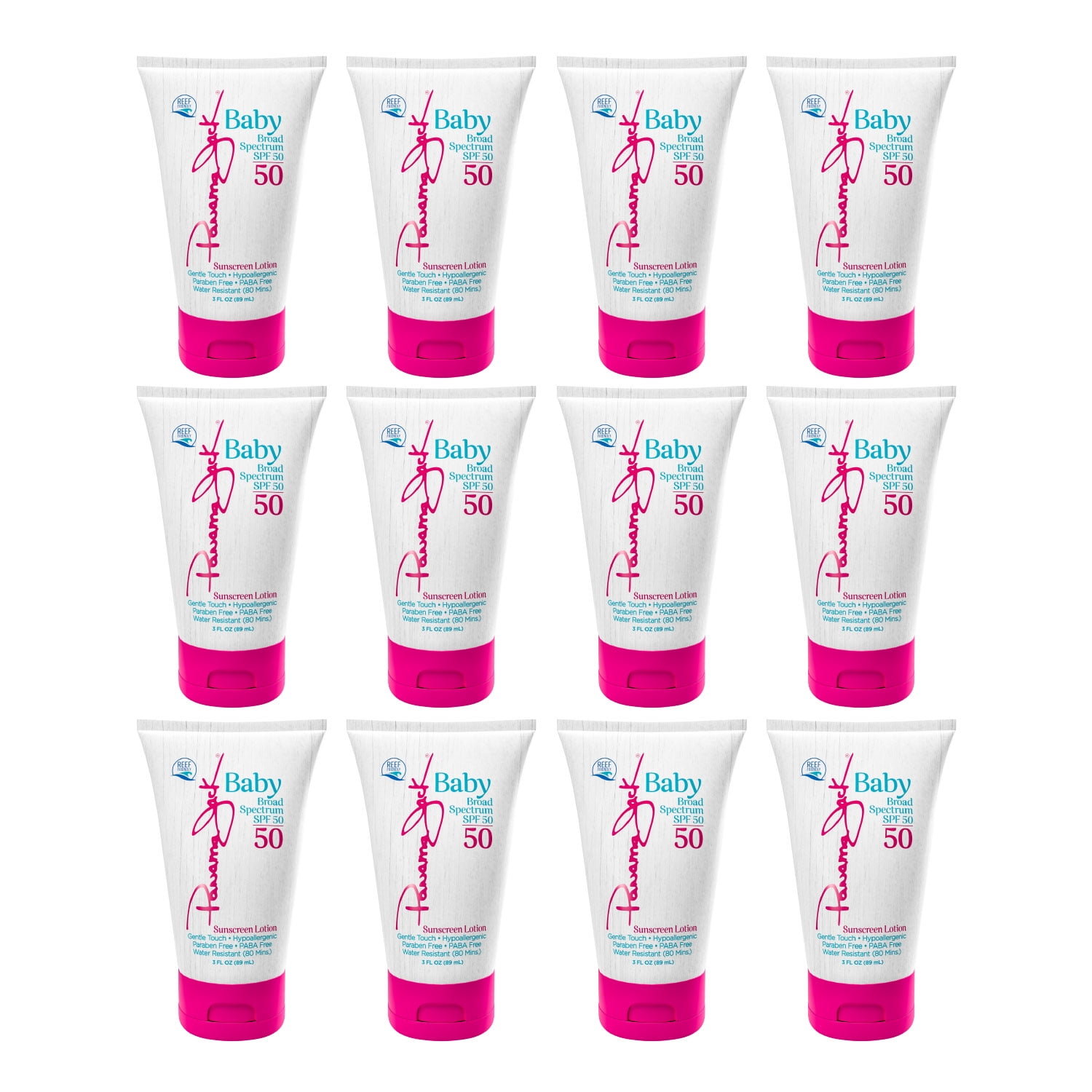 Panama Jack Baby Sunscreen Lotion - SPF 50, Broad Spectrum UVA/UVB Protection, Hypoallergenic, PABA, Paraben, Gluten & Cruelty Free, 3 FL OZ (Pack of 2)