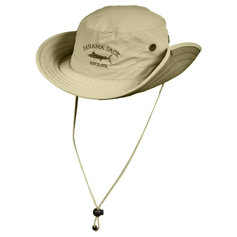 Panama Jack Boonie Fishing Hat - Lightweight, Packable, UPF (SPF) 50+ Sun  Protection, 3 Floating Brim (Khaki/Olive, Large) 