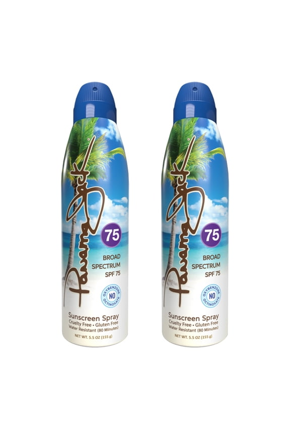 Continuous Spray Sunscreen - SPF 75, Broad Spectrum UVA/UVB Protection, PABA, Paraben, Gluten & Cruelty Free, Water Resistant (80 Minutes), 5.5 OZ (5.50 Fl Oz (Pack of 2))