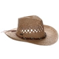 thumbnail image 1 of Panama Jack Drifter Sun Hat - Toyo Straw, 3 1/4" Shapeable Brim (Tea), 1 of 9
