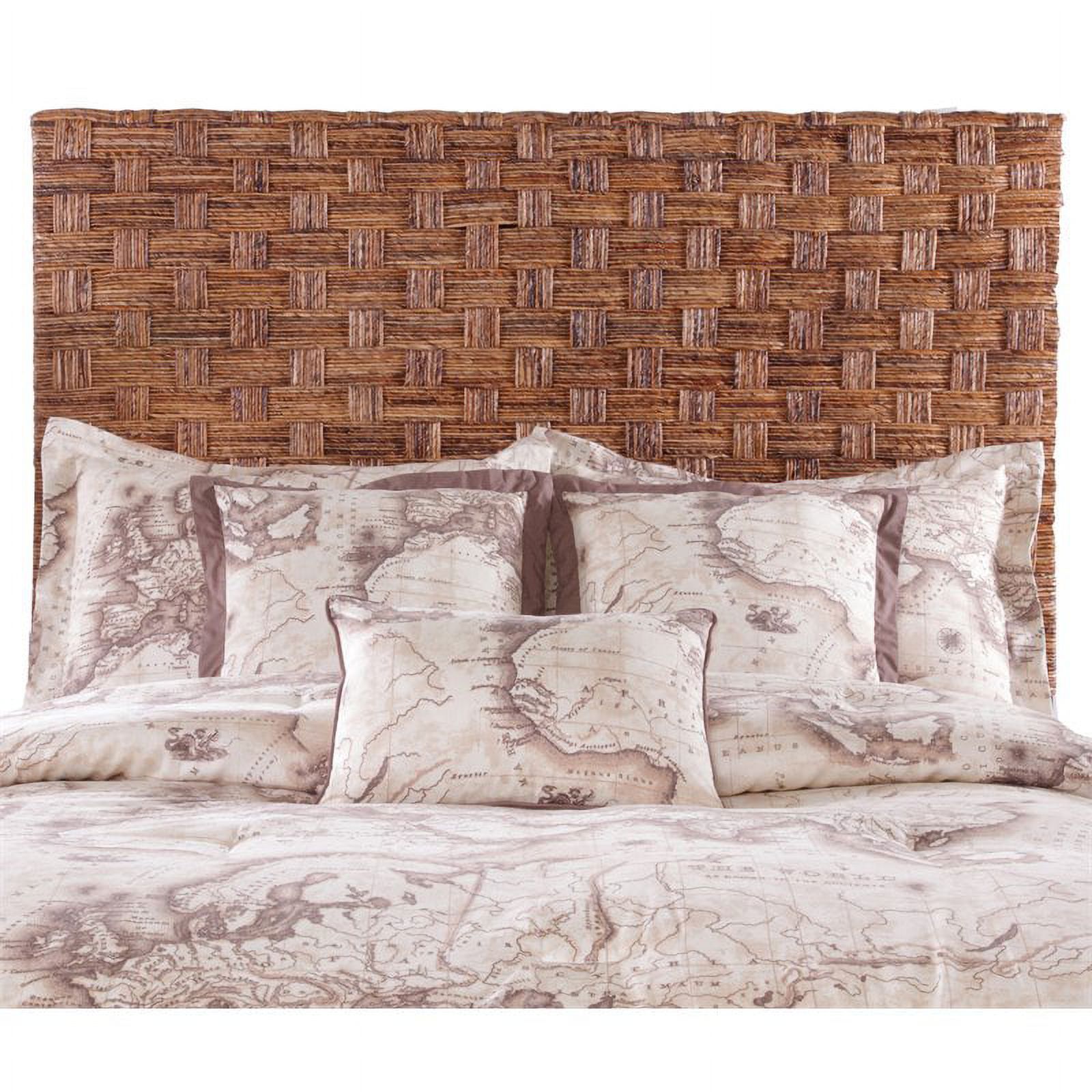 Panama Jack Driftwood Coastal Wood Woven Banana King Headboard in