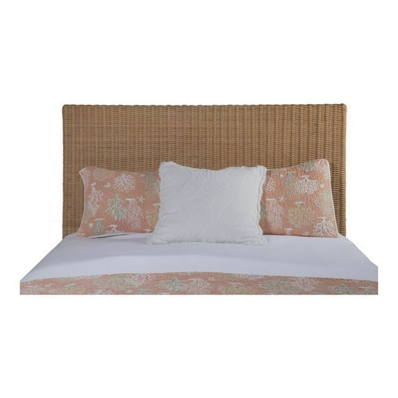 Panama Jack Driftwood Coastal Wood and Rattan Core Twin Headboard in Natural