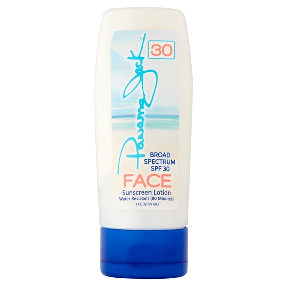 Panama Jack Faces Sunscreen Lotion - SPF 30, Broad Spectrum UVA/UVB Protection, Hypoallergenic, PABA, Paraben, & Gluten Free, Water Resistant (80 Minutes), 3 FL OZ (Pack of 1)