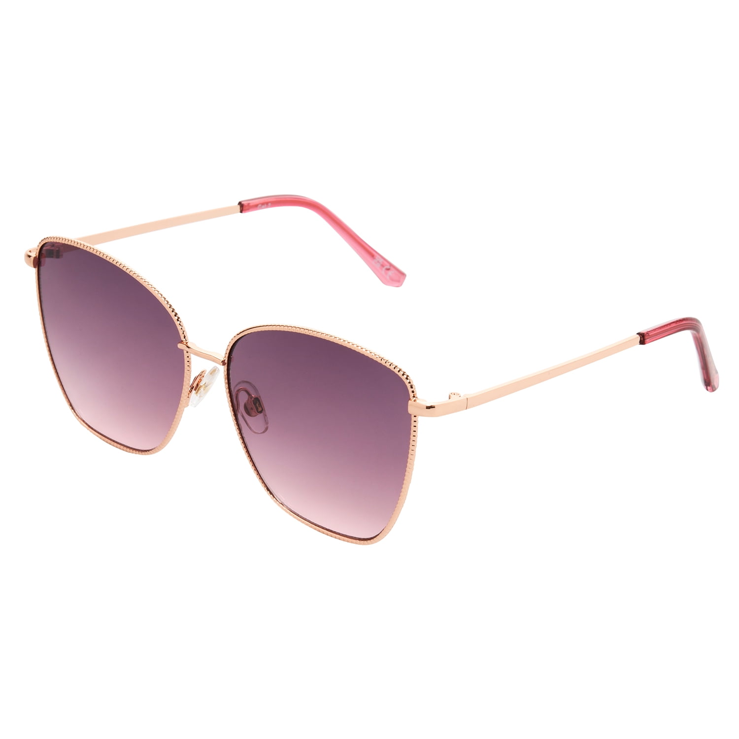 Panama Jack Fashion Rose Gold Metal Square Sunglasses, 100% UVA-UVB Protection