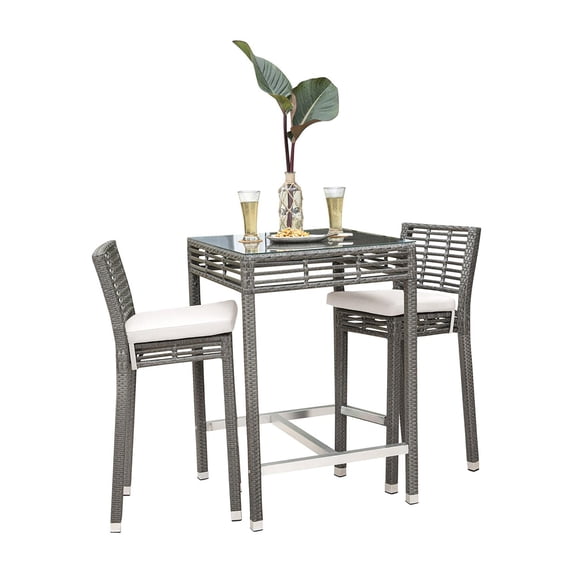 Panama Jack Graphite 3 Pc Pub Set With Cushions PJO-1601-GRY-3PB-CUSH/SU-737