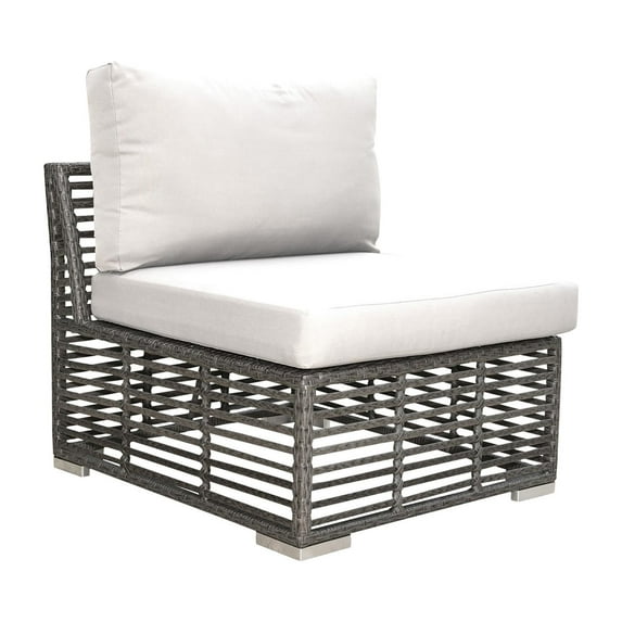 Panama Jack Graphite Modular Armless Chair With Cushions PJO-1601-GRY-A/SU-736
