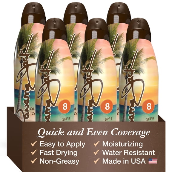 Panama Jack Instant Bronzer Sunscreen - SPF 8, Antioxidant, Moisturizing, PABA, Paraben, Gluten & Cruelty Free, Water Resistant (80 Minutes), 5.5 OZ (Pack of 6)