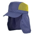 thumbnail image 1 of Panama Jack Kids Beach Hat - Nylon & Mesh, Sun Shield Neck Flap, Adjustable Closure (Navy/Yellow), 1 of 4