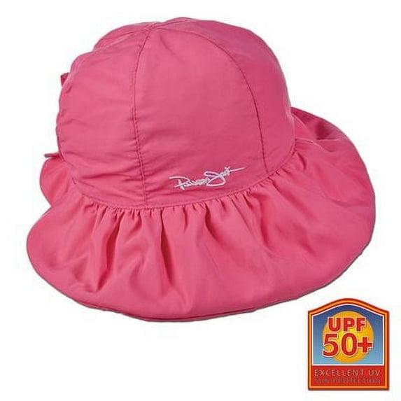 Panama Jack Kids Sun Hat - Lightweight, Packable, UPF (SPF) 50+ Sun Protection, 2 1/2" Wide Brim with Chin Strap (Fuchsia)