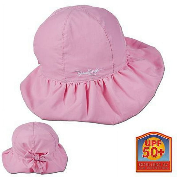 Panama Jack Kids Sun Hat - Lightweight, Packable, UPF (SPF) 50+ Sun Protection, 2 1/2" Wide Brim with Chin Strap (Pink)