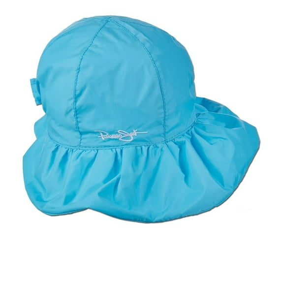 Panama Jack Kids Sun Hat - Lightweight, Packable, UPF (SPF) 50+ Sun Protection, 2 1/2" Wide Brim with Chin Strap (Turquoise)