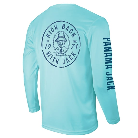 Panama Jack Long-Sleeve Performance Shirt - Kick Back With Jack, Quick Drying, UPF 35+ Sun Protection