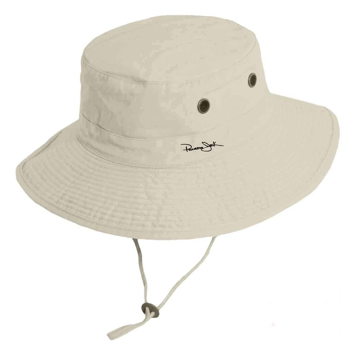 Panama Jack Marina Bay Cloth Boonie Bucket Sun Protection Hat (Putty, Medium)