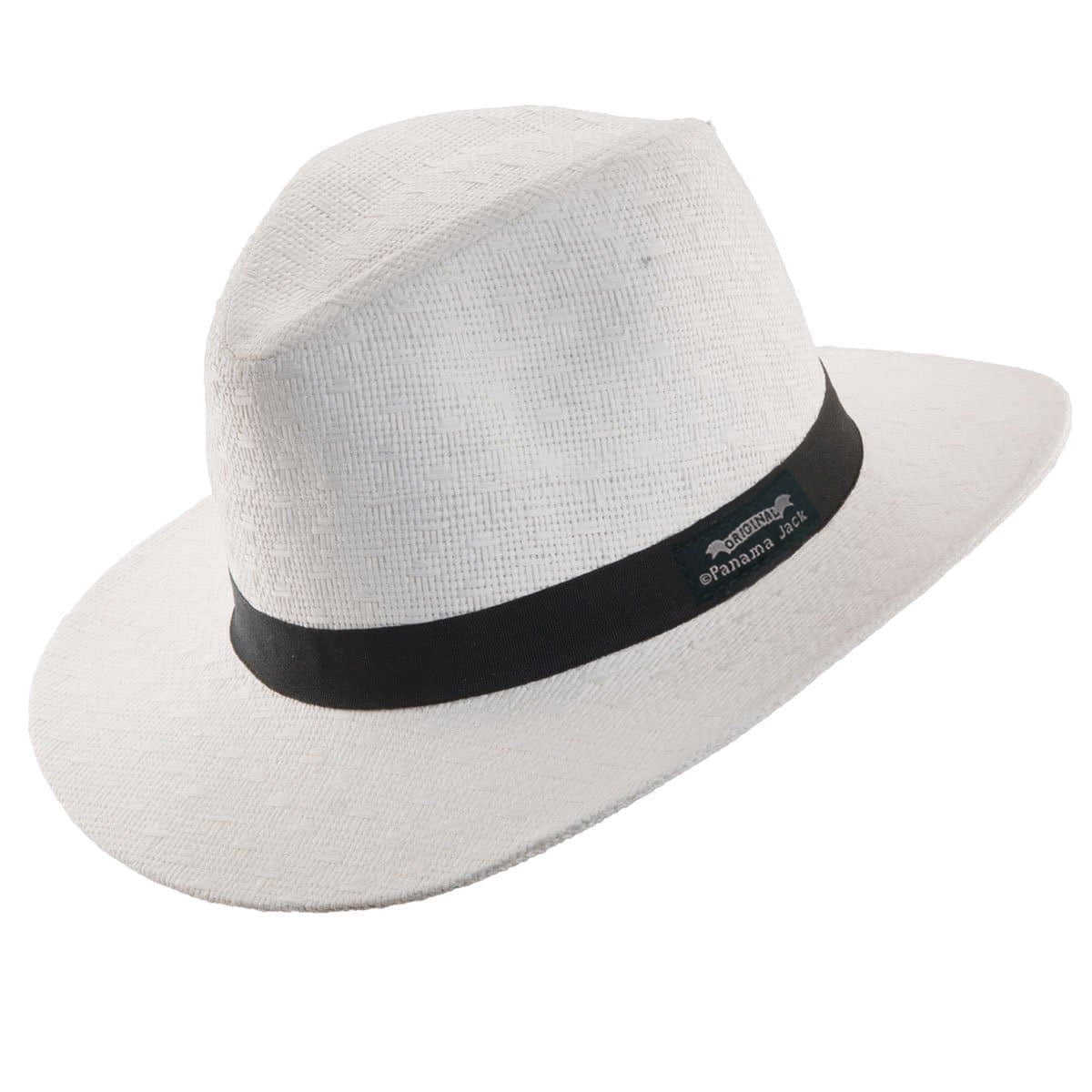 Panama Jack Safari Straw Hat - Matte Toyo, Ribbon Band, 2.5" Brim