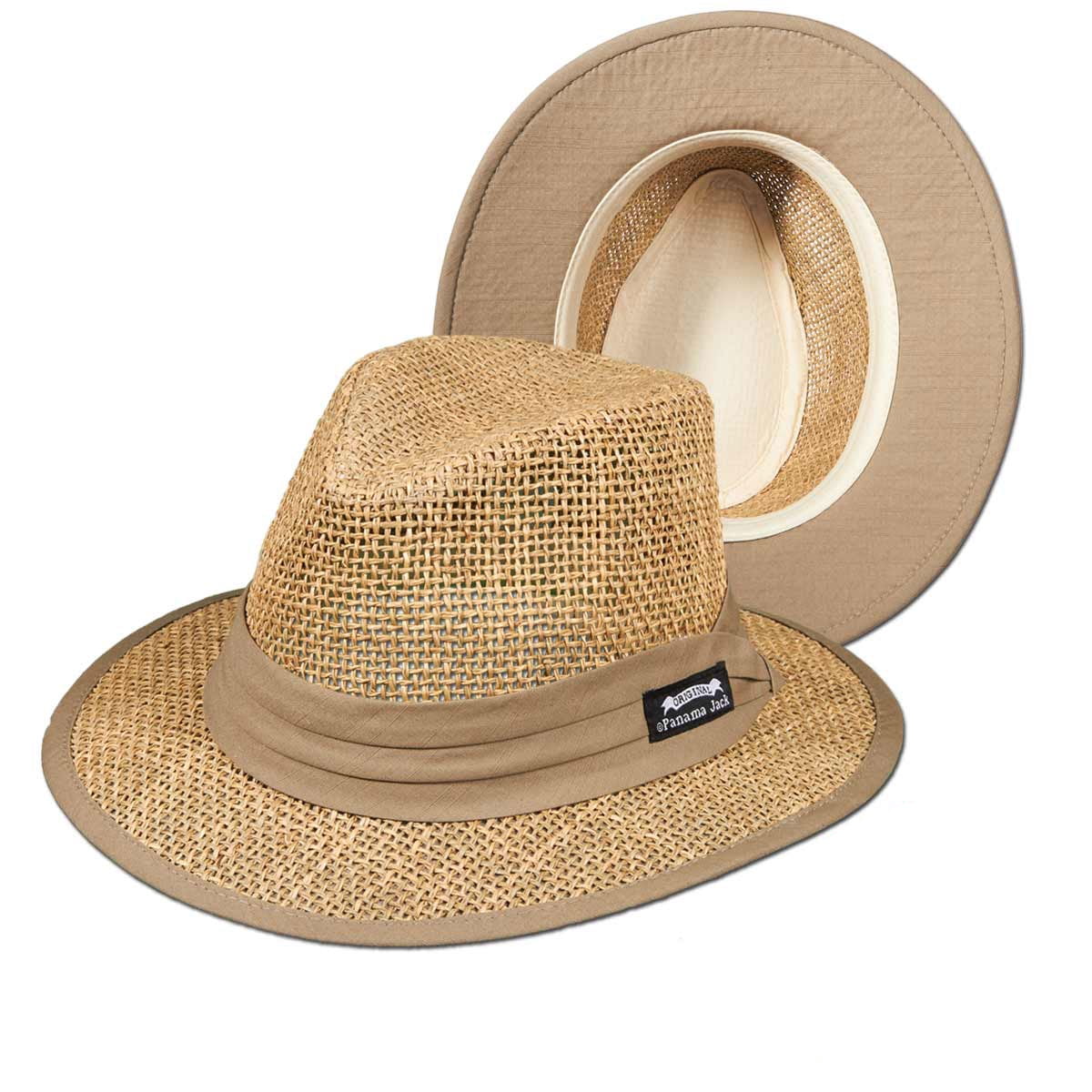 Panama Jack Men's Matte Seagrass Safari Hat (Medium)
