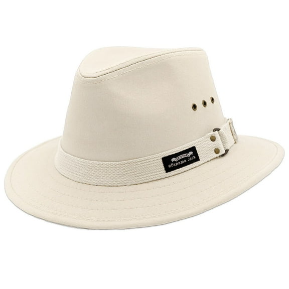 Panama Jack Men's Original Canvas Safari Sun Hat, 2 1/2" Brim, UPF (SPF) 50  Sun Protection (Natural, Medium)