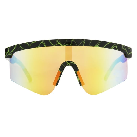 Panama Jack Men's Shield Fashion Sunglasses Black