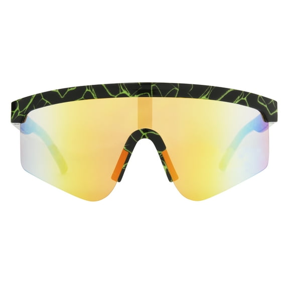 Panama Jack Men's Shield Fashion Sunglasses Black