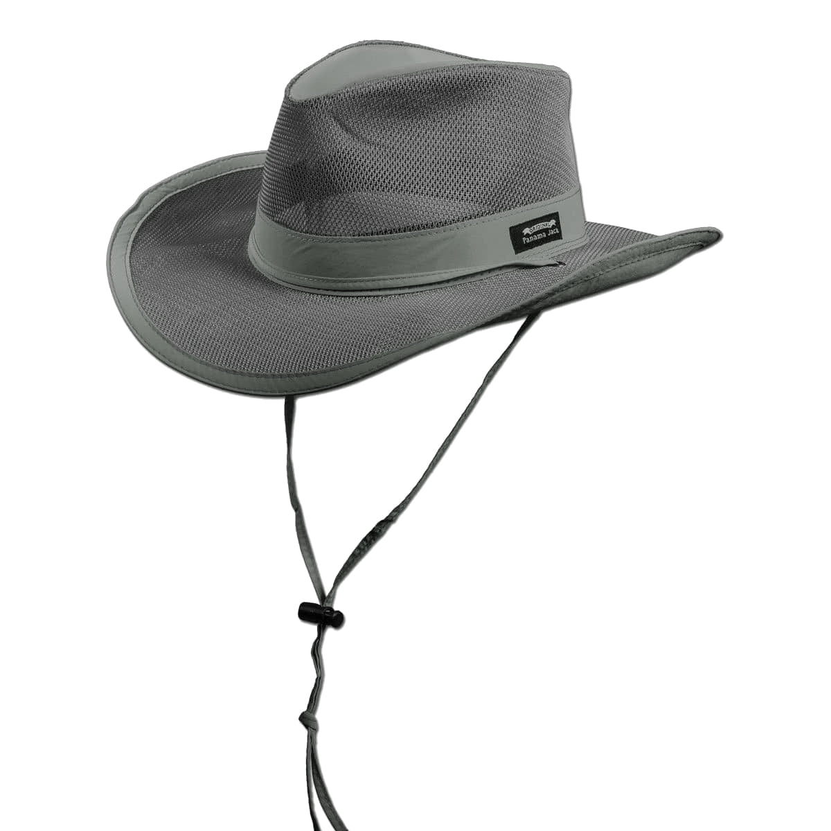 Panama Jack Mesh Crown Safari Sun Hat, 3" Brim, Adjustable Chin Cord, UPF (SPF) 50+ Sun Protection (Charcoal, X-Large)