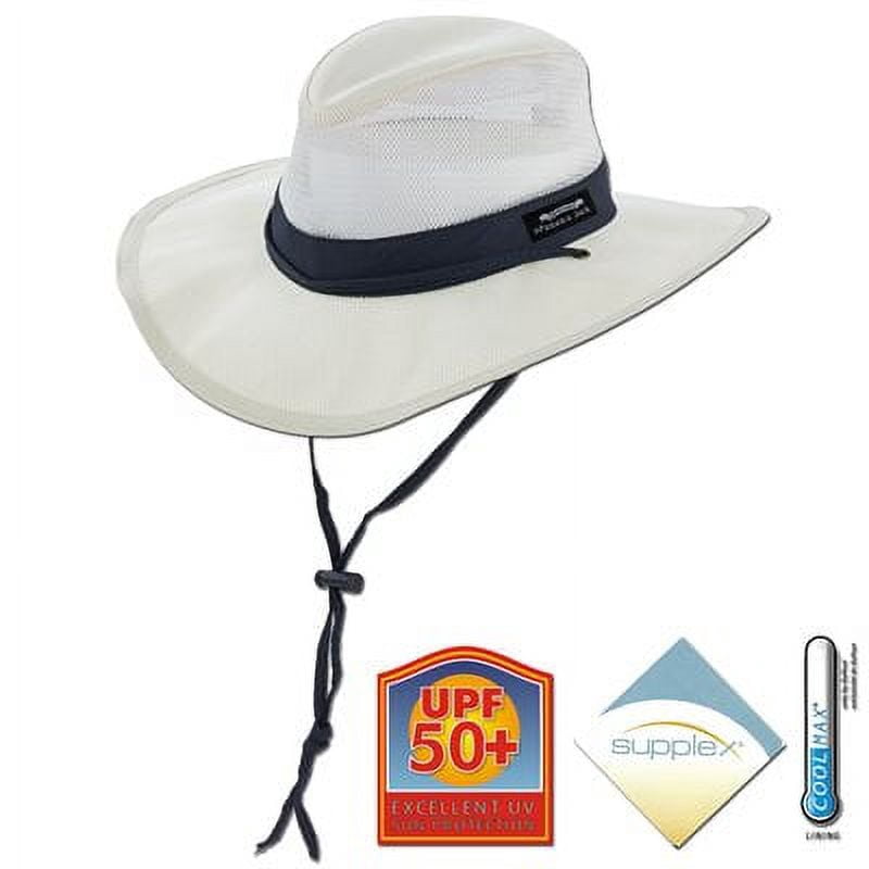 Panama Jack Mesh Crown Safari Sun Hat, 3 Brim, Adjustable Chin Cord,NWT XL