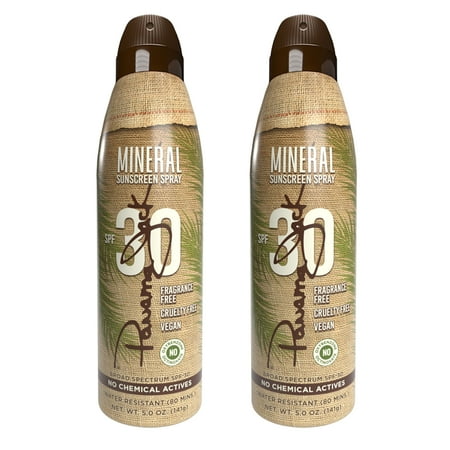 Panama Jack Mineral Sunscreen Spray - SPF 30, Broad Spectrum UVA/UVB Protection, Vegan, Fragrance & Cruelty Free (Pack of 2)