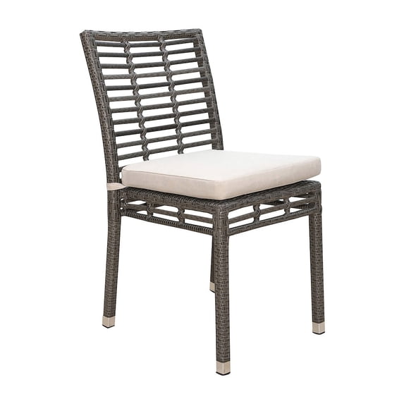 Panama Jack Outdoor Panama Jack Graphite Set of 2 Stackable Side Chairs with Cushion
