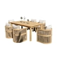 thumbnail image 1 of Panama Jack PJO-4401-NAT-7DB-SU-735 26 x 23 x 23 in. Cabo 7 Piece Barrel Rectangle Dining Set, Air Blue, 1 of 1