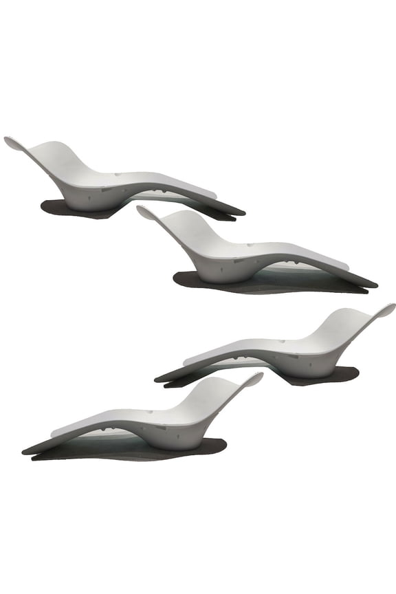 Outdoor Panama Jack Set of 4 Wave In-Pool Chaise Lounger