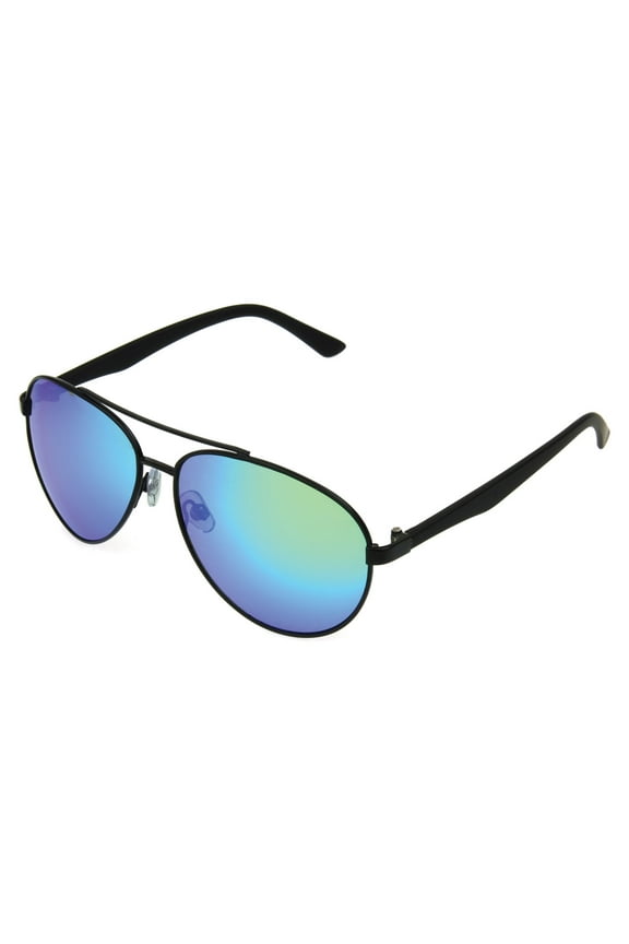 Polarized Aviator Sunglasses - Blue Green Mirror Impact Resistant Lenses, 100% UVA - UVB Sun Protection
