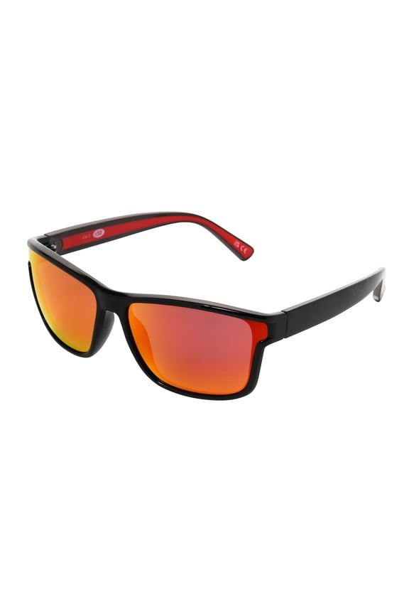 Polarized Digital Black & Red Smoke Sunglasses, 100% UVA-UVB Protection