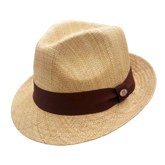 Panama Jack Premium Fedora Hat - Matte Raffia, Hat Liner, Structured 2" Brim (Large)