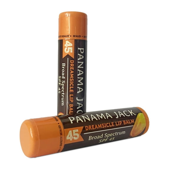 Panama Jack SPF 45 Lip Balm - Broad Spectrum UVA-UVB Sunscreen Protection, Prevents & Soothes Dry, Chapped Lips (Pack of 1, Dreamsicle)