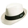 thumbnail image 1 of Panama Jack Solid Ribbon Fedora Hat with Black Band (Ivory, Medium), 1 of 6